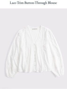 Lace-Trim Button-Through Blouse - White